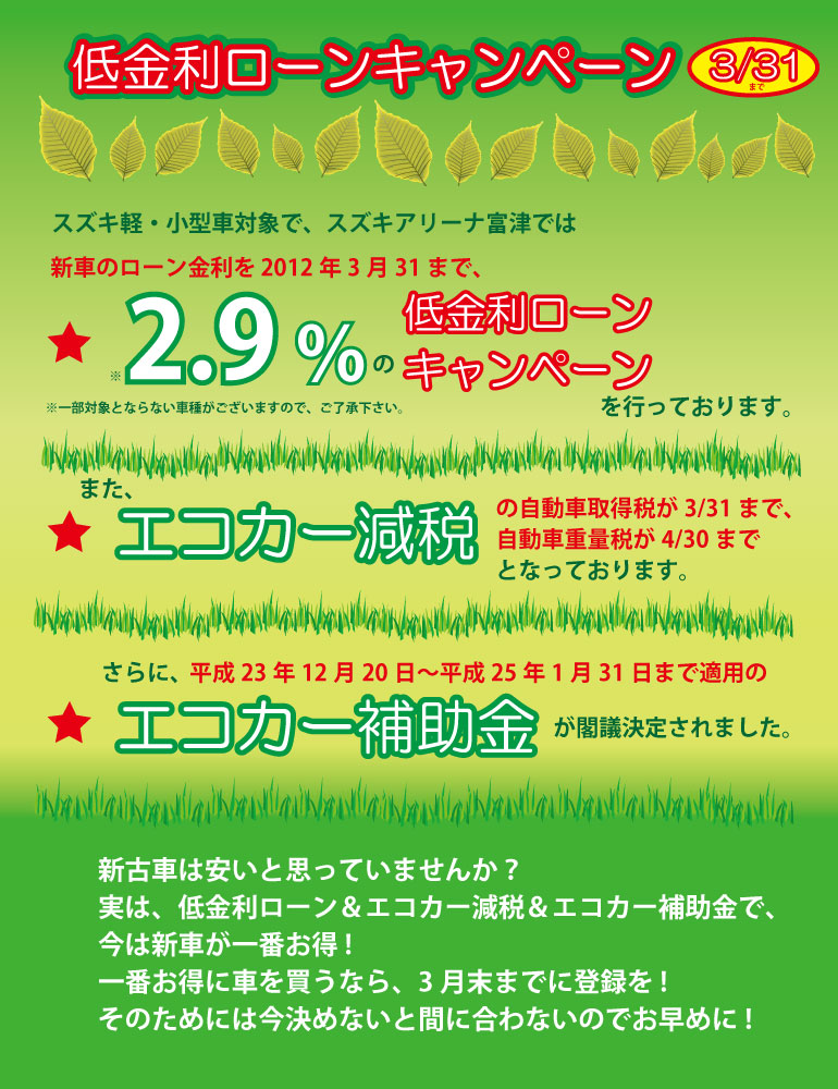 低金利ローンキャンペーン中